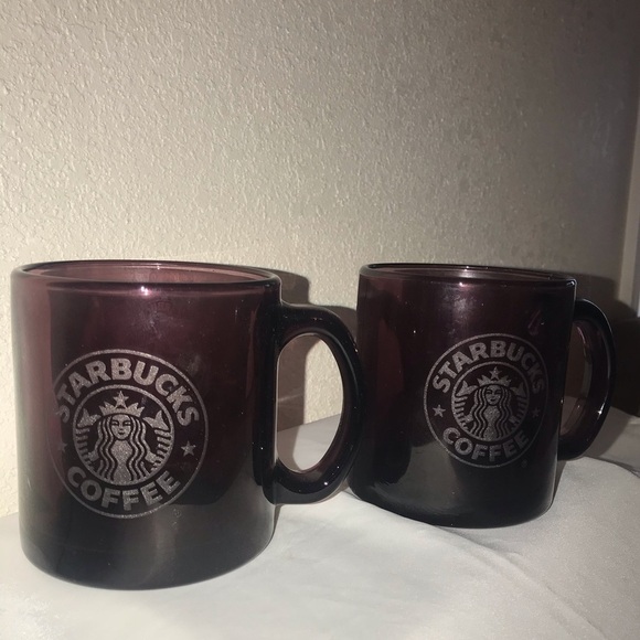 Starbucks Other - Starbucks etched glass mugs-rare color